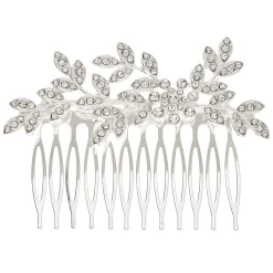 Silver Rhinestone Vine Hair Comb