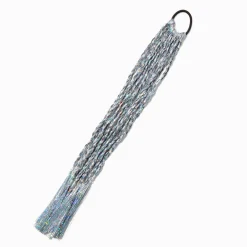 Silver Tinsel Braid Faux Hair Tie
