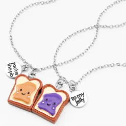 Silver 16'' Best Friends Peanut Butter & Jelly Necklaces - 2 Pack