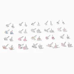 Silver-tone Ballet Stud Earrings - 20 Pack