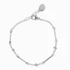 Silver-tone Bar & Cubic Zirconia Chain Bracelet