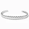 Silver-tone Braided Woven Cuff Bracelet