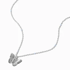 Silver-tone Butterfly Pendant Necklace