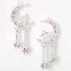 Silver-tone Celestial 1" Drop Earrings