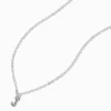 Silver-tone Crystal Block Letter Initial Pendant Necklace - J