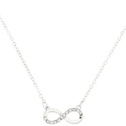 Silver-tone Crystal Infinity Pendant Necklace