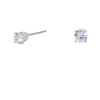 Silver-tone Cubic Zirconia Round 4mm Stud Earrings