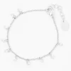 Silver-tone Cubic Zirconia Confetti Charm Bracelet