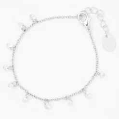 Silver-tone Cubic Zirconia Confetti Charm Bracelet