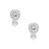 Silver-tone Cubic Zirconia Round 7mm Clip-On Earrings