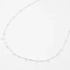 Silver-tone Cubic Zirconia Confetti Beaded Choker Necklace