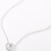 Silver-tone Cubic Zirconia 6mm Pendant Necklace