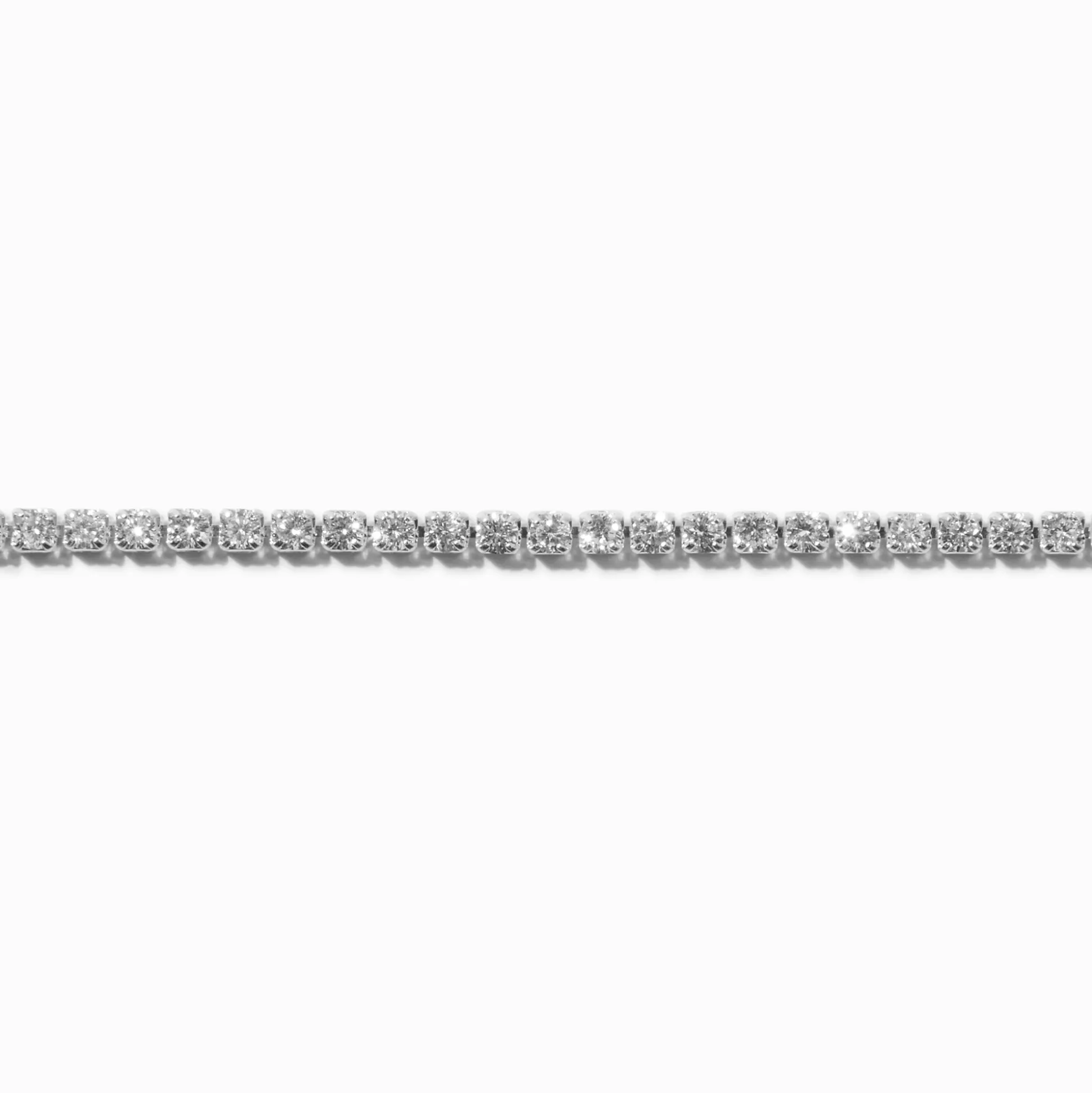 Silver-tone Cubic Zirconia Tennis Choker Necklace