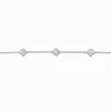 Silver-tone Cubic Zirconia Clover Choker Necklace