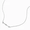 Silver-tone Cubic Zirconia Bar Pendant Necklace