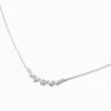 Silver-tone Cubic Zirconia Arch Pendant Necklace