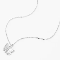 Silver-tone 3D Butterfly Pendant Necklace