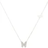 Silver-tone Double Butterfly Stackable Pendant Necklace