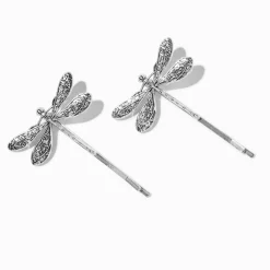 Silver-tone Dragonfly Hair Pins - 2 Pack