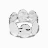 Silver-tone Hammered Disk Stretch Bracelet