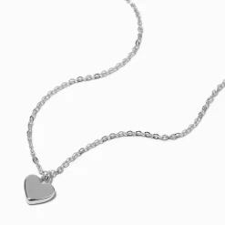 Silver-tone Heart Pendant Necklace