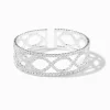 Silver-tone Infinity Rhinestone Cuff Bracelet