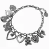 Silver-tone Maximalist Charm Chain Bracelet