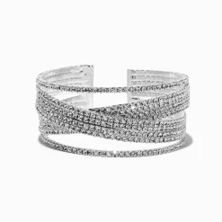 Silver-tone Mega Glam Cuff Bracelet