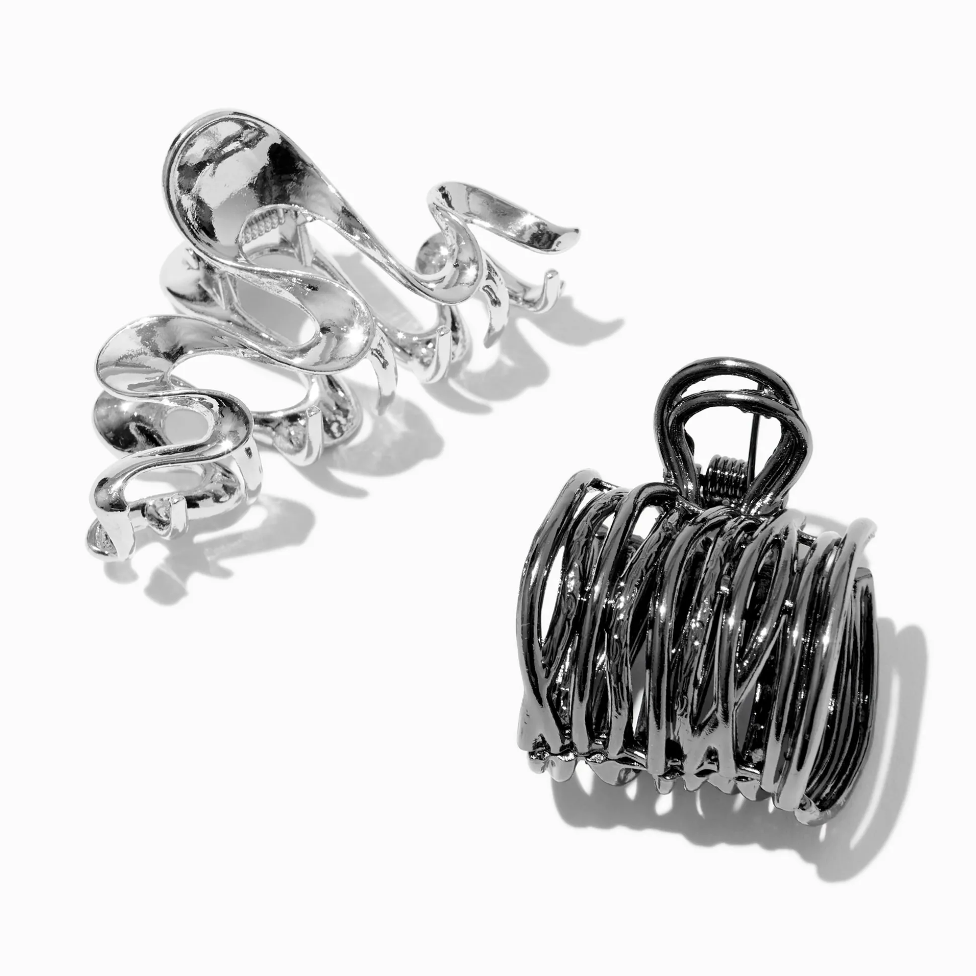 Silver-tone Metal Ponytail Holders - 2 Pack