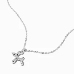Silver-tone Mini Balloon Animal Pendant Necklace