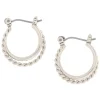 Silver-tone 15mm Braided Double Hoop Earrings