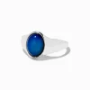 Silver-tone Oval Mood Ring