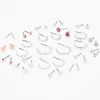 Silver-tone Pretty Pink Earrings Set - 20 Pack