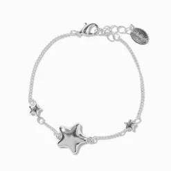 Silver-tone Puffy Star Bracelet