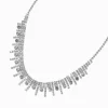 Silver-tone Rhinestone Statement Necklace