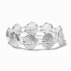 Silver-tone Shell & Pearl Stretch Bracelet