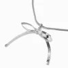 Silver-tone Snake Chain Bow Necklace