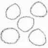Silver-tone Square Stackable Bangle Bracelets - 5 Pack