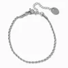 Silver-tone Stainless Steel Twisted Chain Bracelet