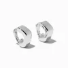 Silver-tone Thick 10mm Clip-On Hoop Earrings