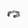Silver-tone Titanium Twisted Faux Nose Hoop