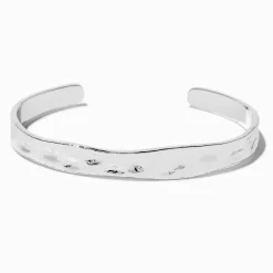 Silver-tone Wavy Cuff Bracelet