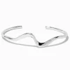 Silver-tone Wavy Swirl Cuff Bracelet