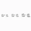 Small White Pearl Stud Earrings - 3 Pack
