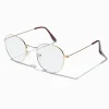 Solar Blue Light Reducing Gold Metal Oval Clear Lens Frames