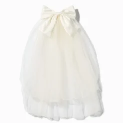 Special Occasion Ivory Bow Veil Hair Comb
