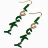 St. Patrick's Day Glitter "Lucky" Drop Earrings
