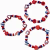 Stars & Stripes Beaded Stretch Bracelets - 3 Pack