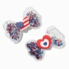 Stars & Stripes Butterfly & Heart Shaker Hair Bow Clips - 2 Pack