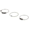 Sterling Silver 22G Bali Twist Cartilage Hoop Earrings - 3 Pack